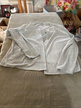 H&M Light Gray Button-Front Cardigan